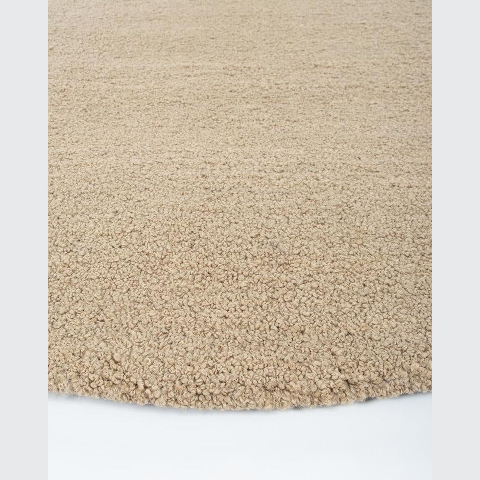 Baya Dorset NZ Wool Round Floor Rug - Biscuit gallery detail image