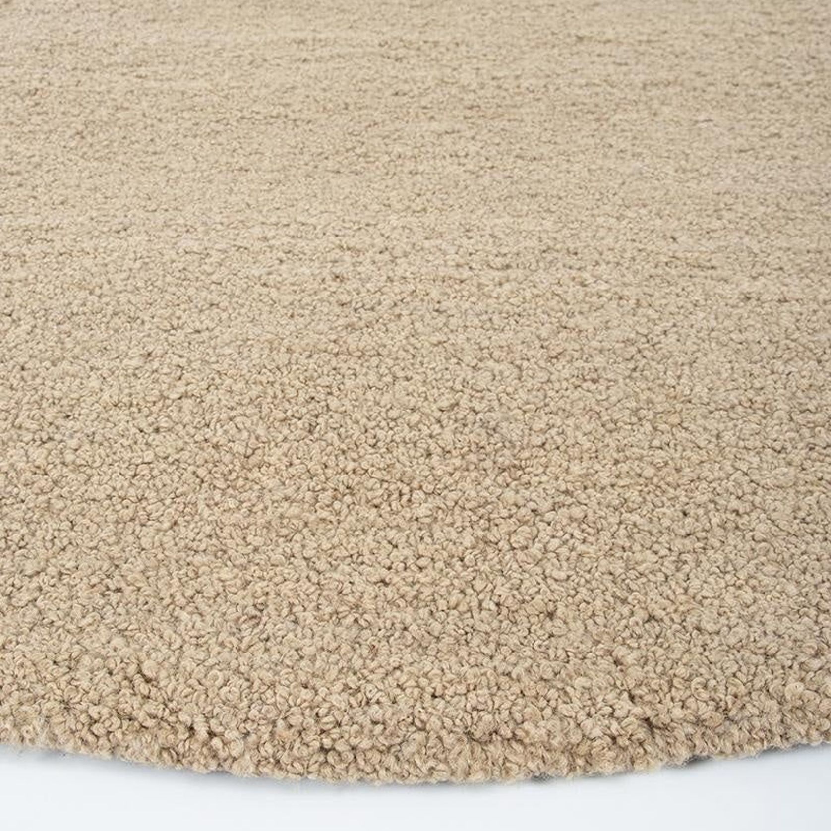 Baya Dorset NZ Wool Round Floor Rug - Biscuit gallery detail image
