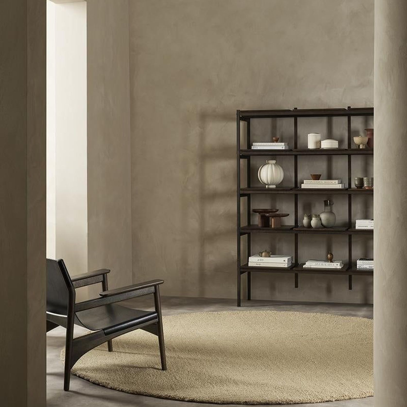 Baya Dorset NZ Wool Round Floor Rug - Biscuit gallery detail image