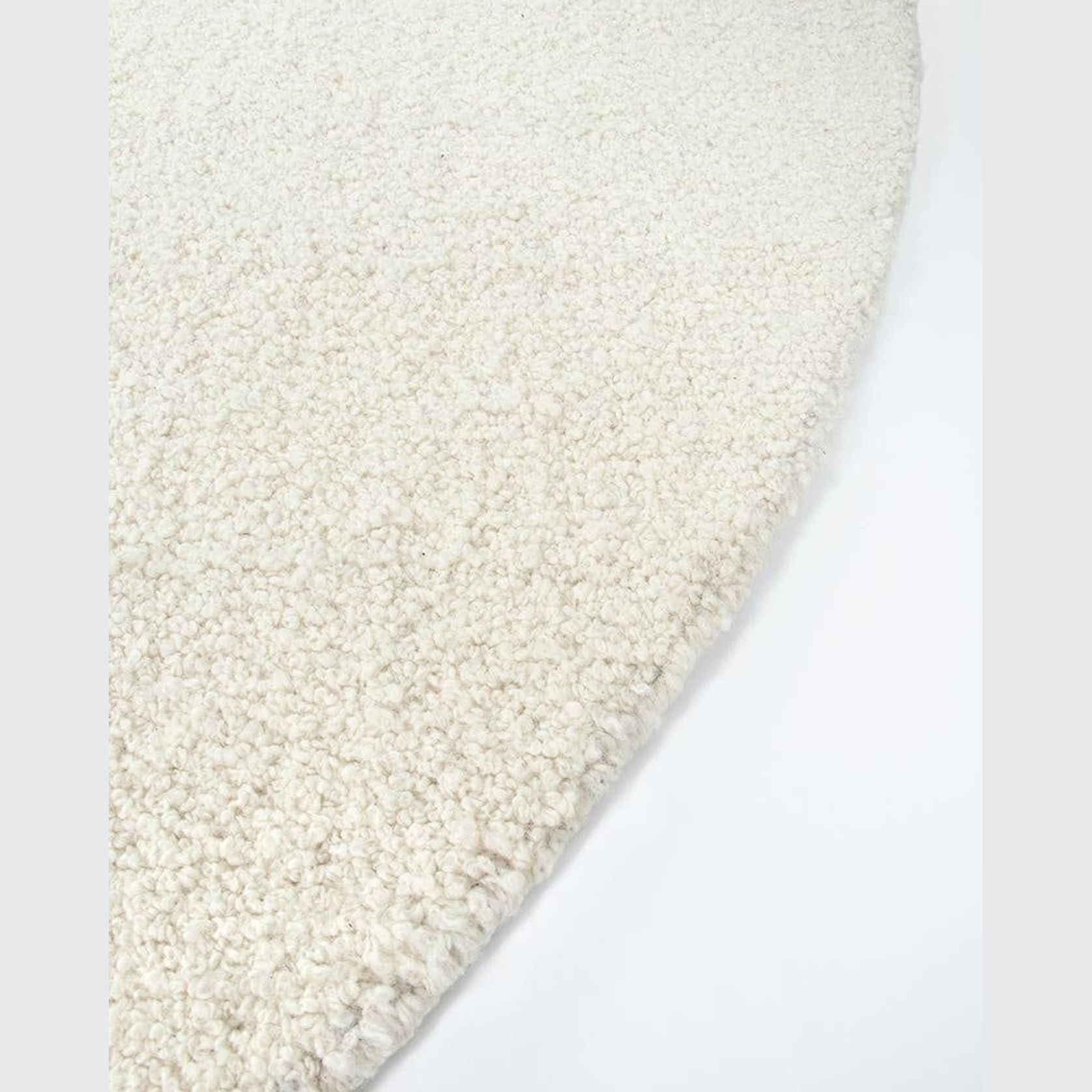 Baya Dorset NZ Wool Round Floor Rug - Natural White gallery detail image