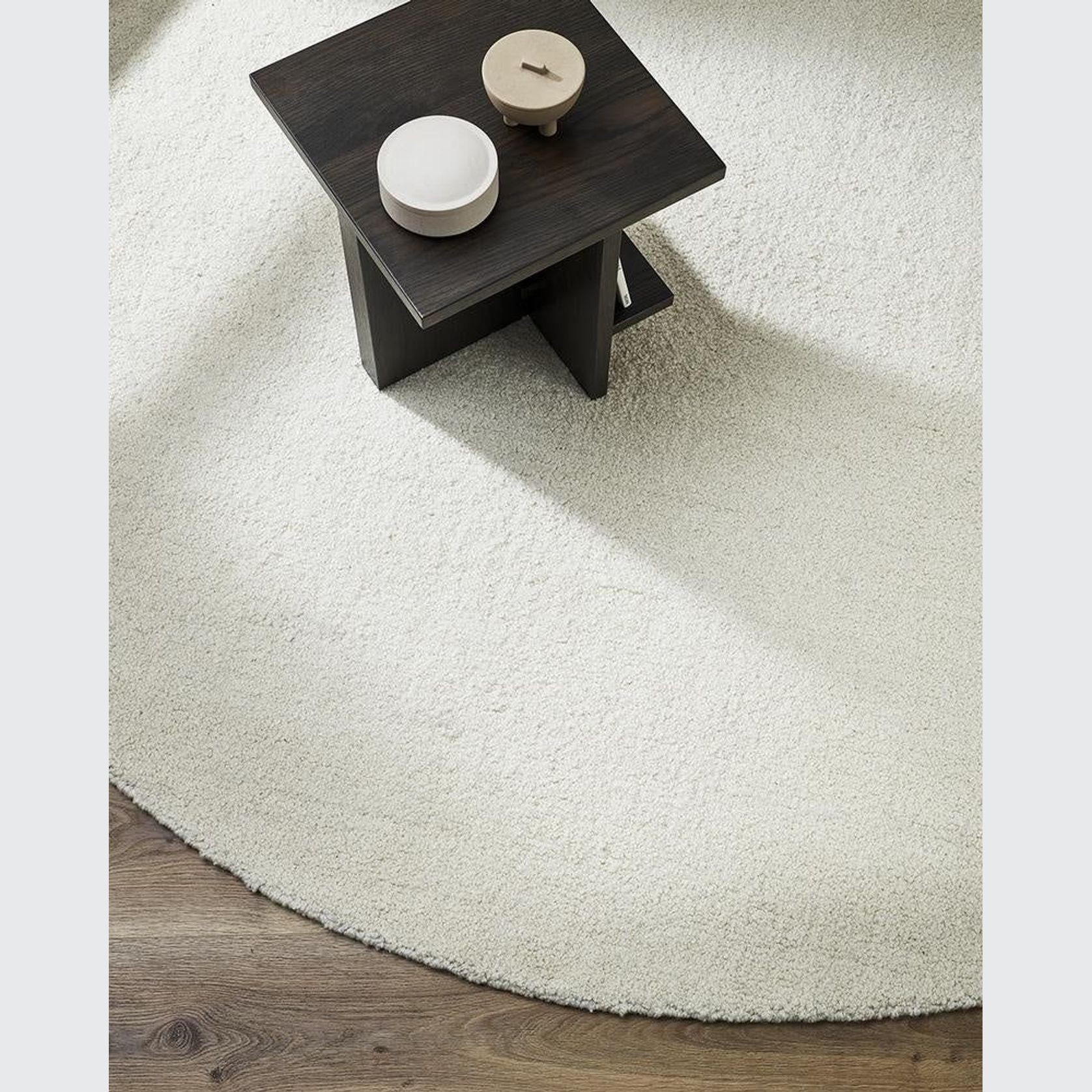 Baya Dorset NZ Wool Round Floor Rug - Natural White gallery detail image