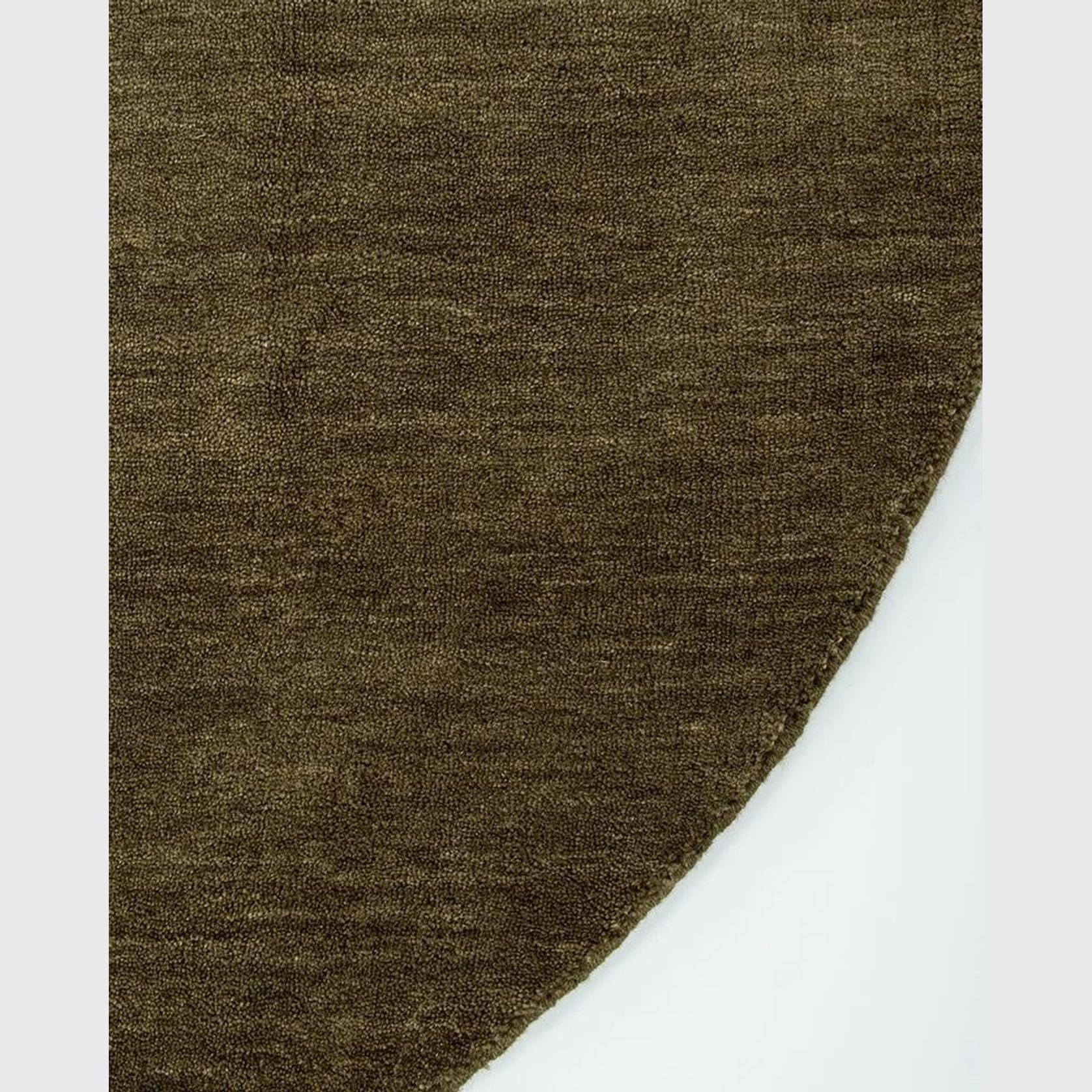 Baya Sandringham 100% NZ Wool Round Rug - Moss gallery detail image