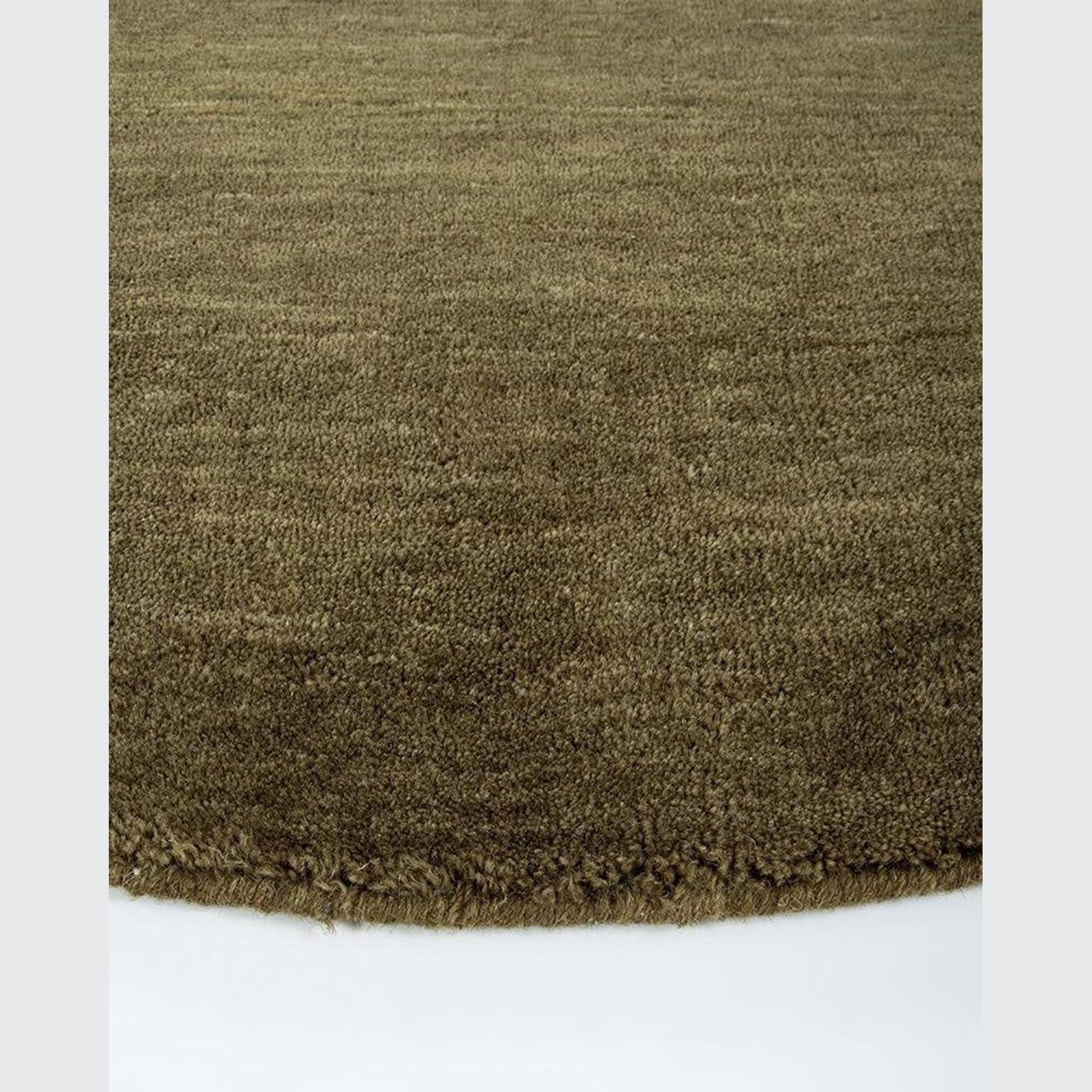 Baya Sandringham 100% NZ Wool Round Rug - Moss gallery detail image