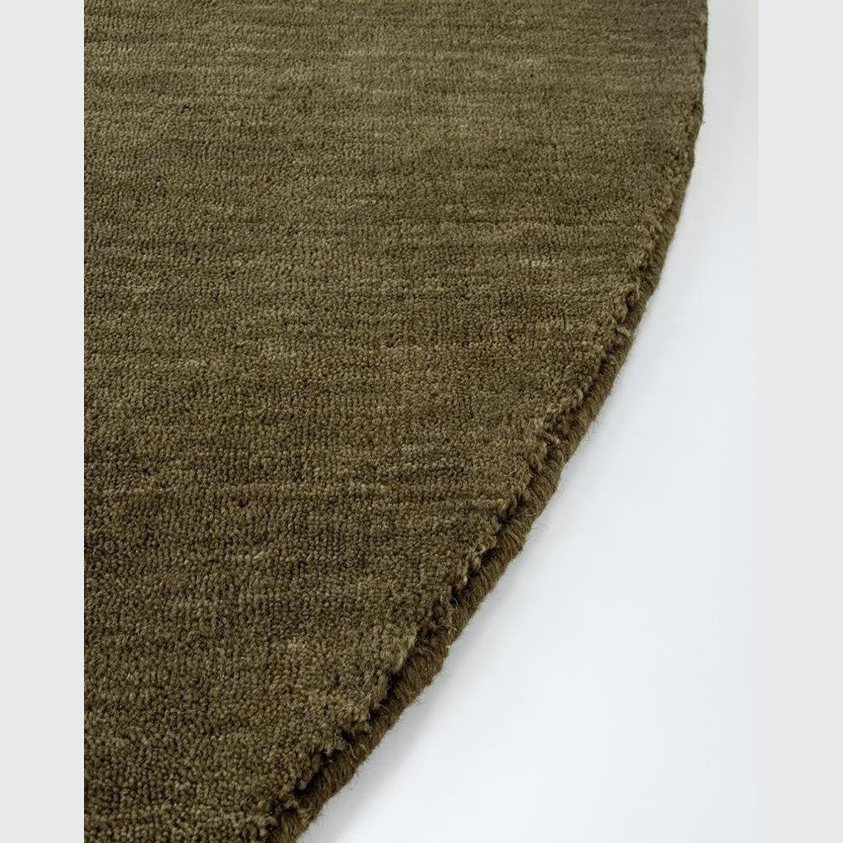 Baya Sandringham 100% NZ Wool Round Rug - Moss gallery detail image