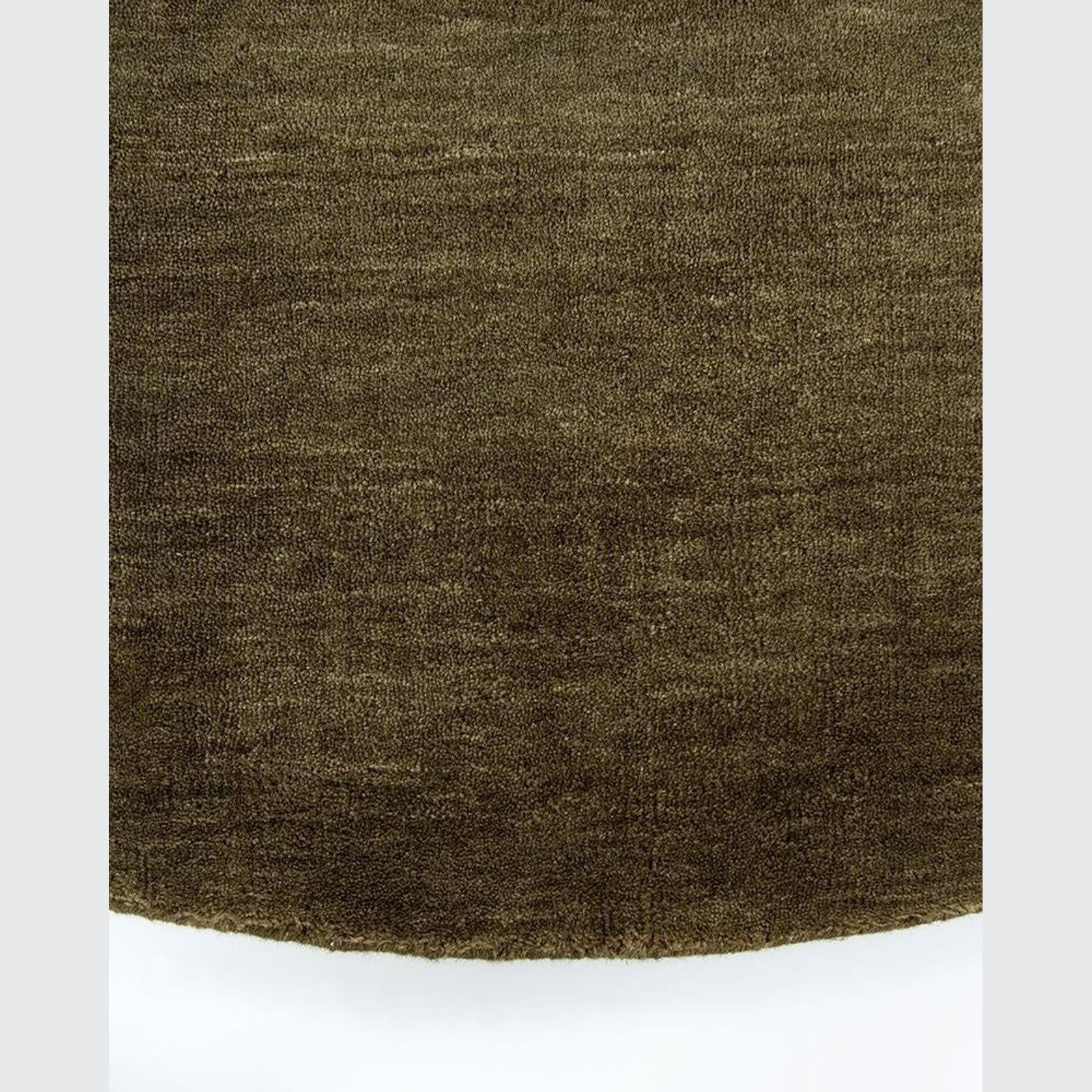 Baya Sandringham 100% NZ Wool Round Rug - Moss gallery detail image