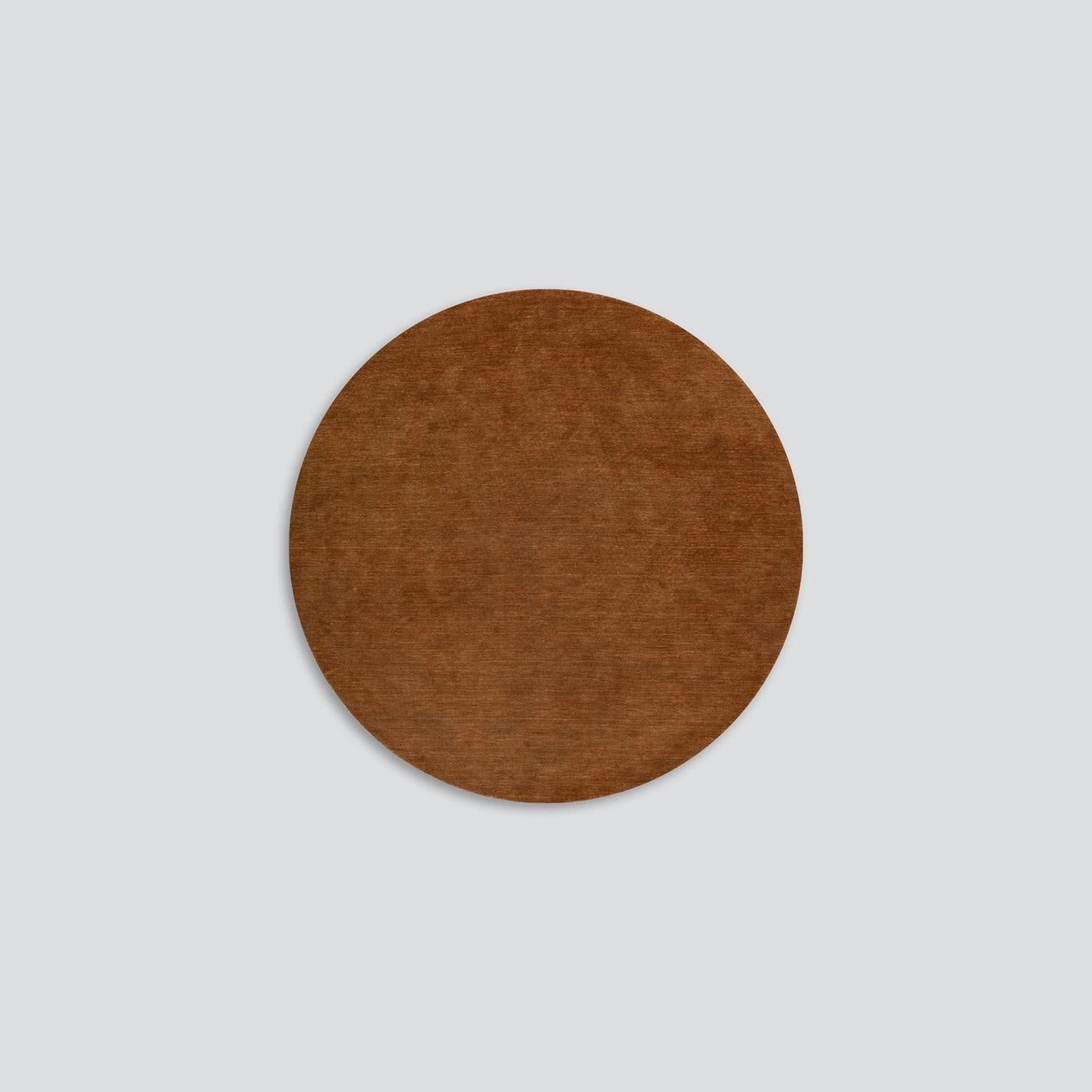Baya Sandringham 100% NZ Wool Round Rug - Pecan gallery detail image