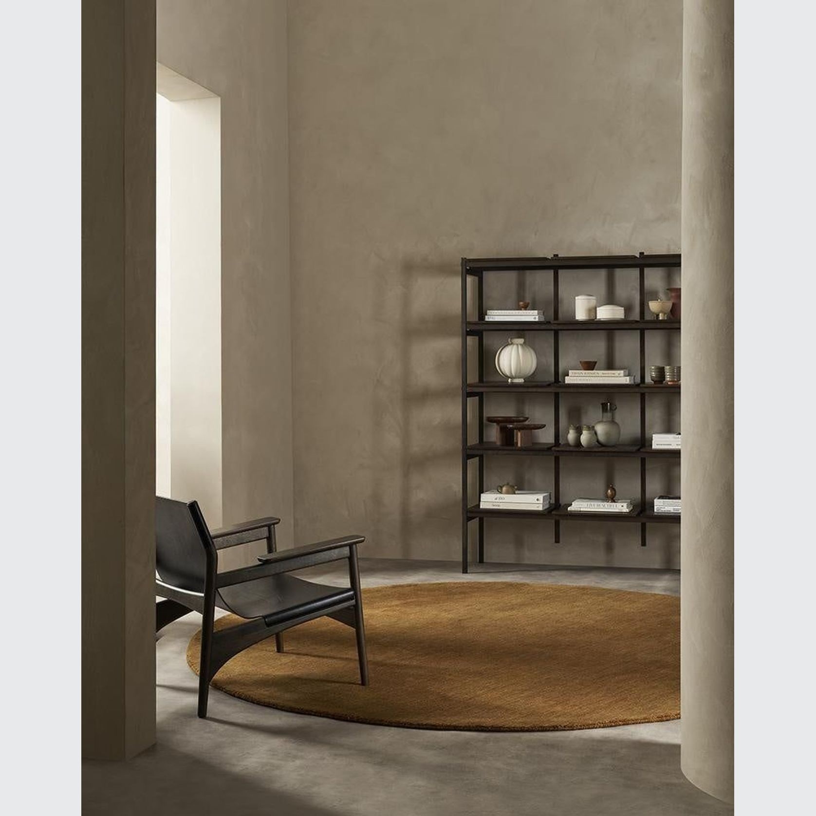 Baya Sandringham 100% NZ Wool Round Rug - Pecan gallery detail image