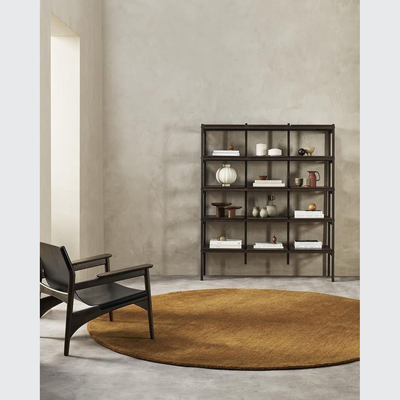 Baya Sandringham 100% NZ Wool Round Rug - Pecan gallery detail image