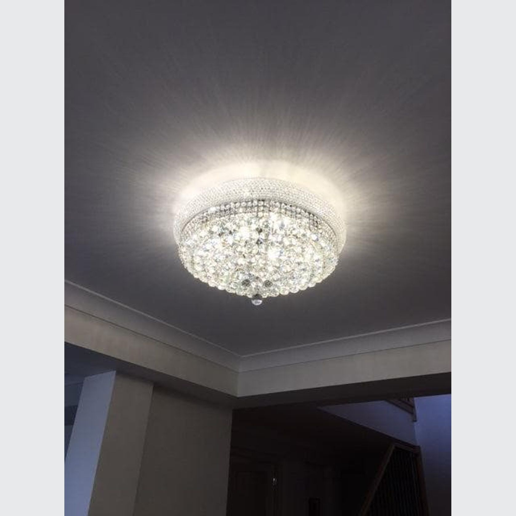 Royal Empress Flush Mount Basket Chandelier - Chrome - W:60cm gallery detail image