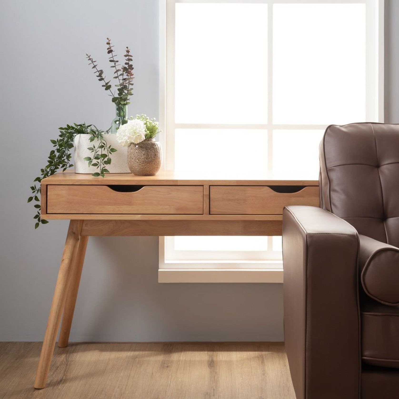 LAMAR Console Table with 2 Drawers 122cm - Natural gallery detail image