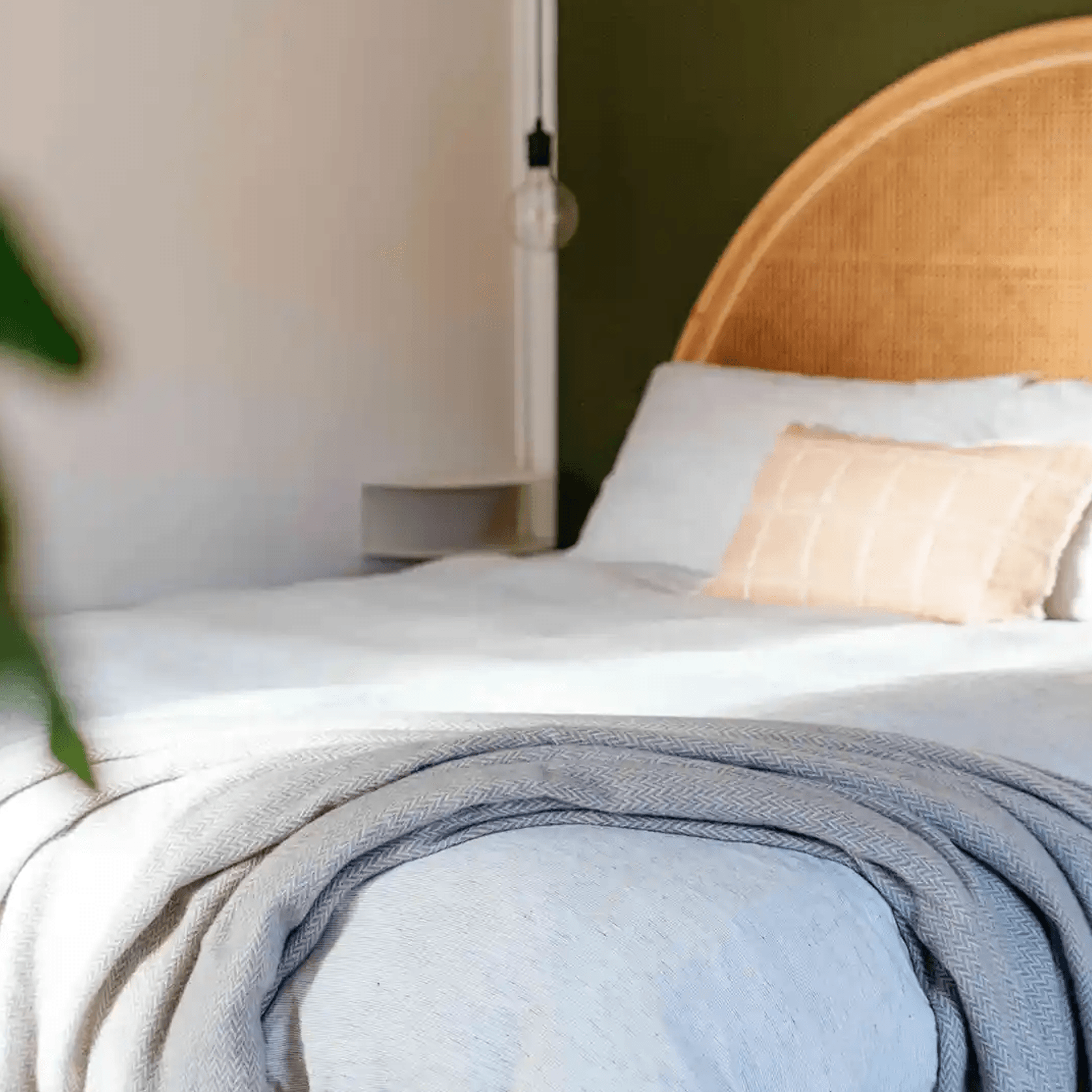 Ruanui Station Lambswool Throw - Gully Grey Chevron gallery detail image