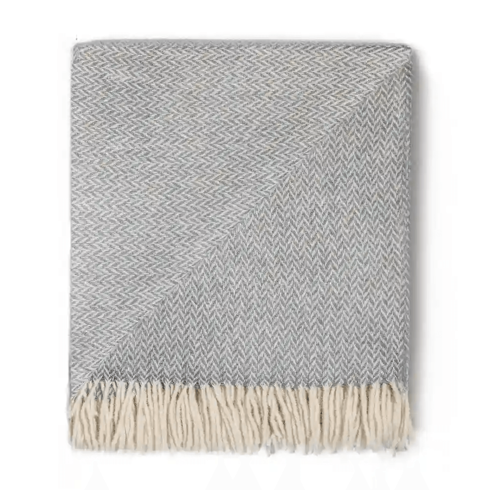 Ruanui Station Lambswool Throw - Gully Grey Chevron gallery detail image