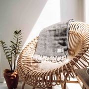 Ruanui Station Lambswool Throw - Collier's Coal Chevron gallery detail image