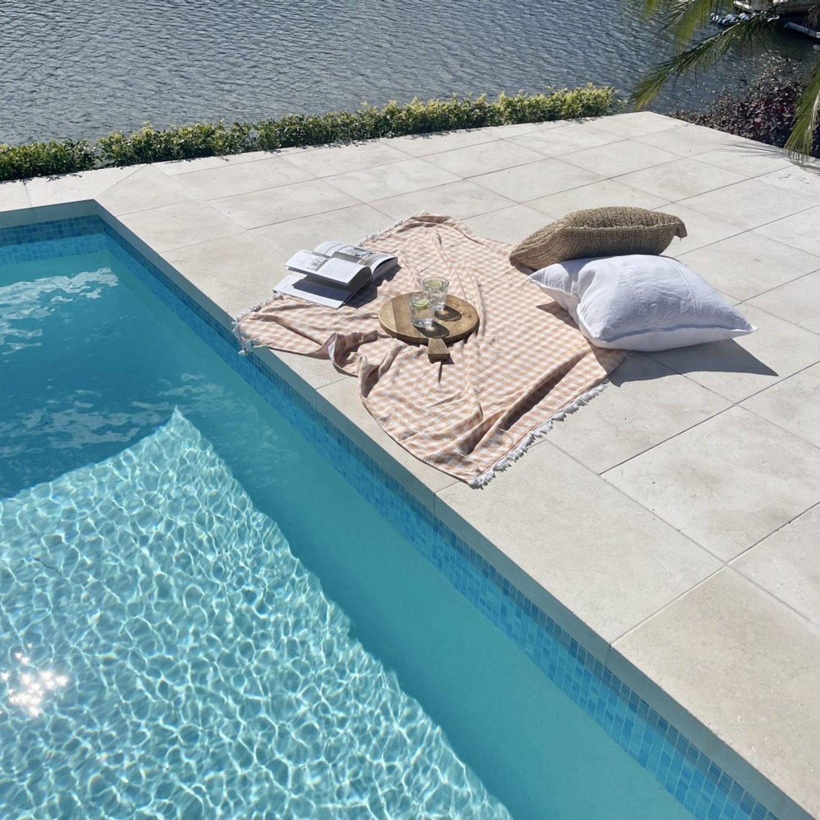 Savana Light Brushed Limestone Pool Coping gallery detail image
