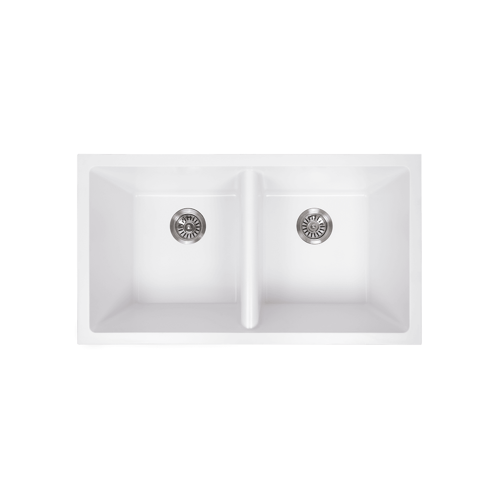 Keith 848x467 White Granite Double Bowl Sink gallery detail image