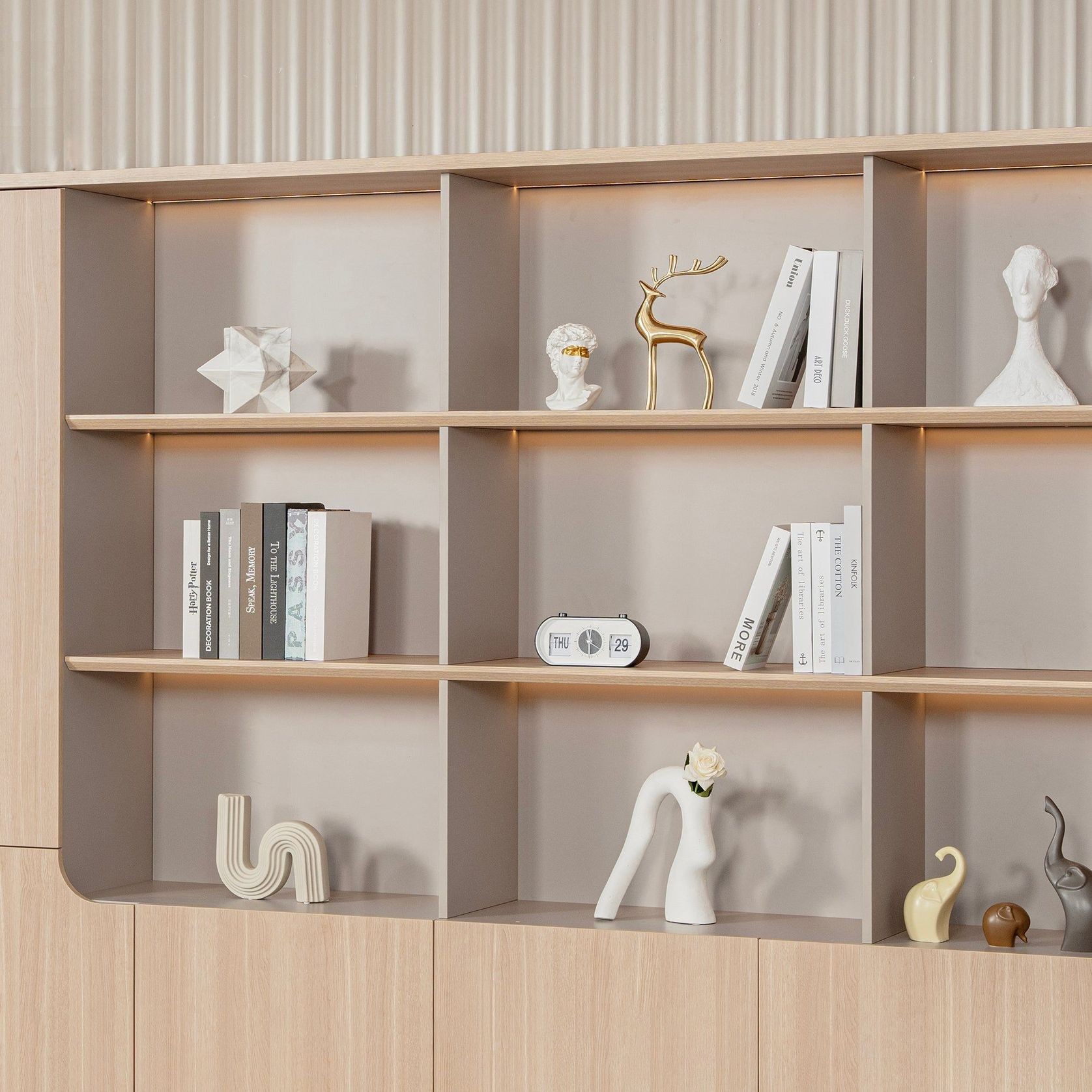 ORBAN 240cm Wall Storage & Display Unit – Oak gallery detail image