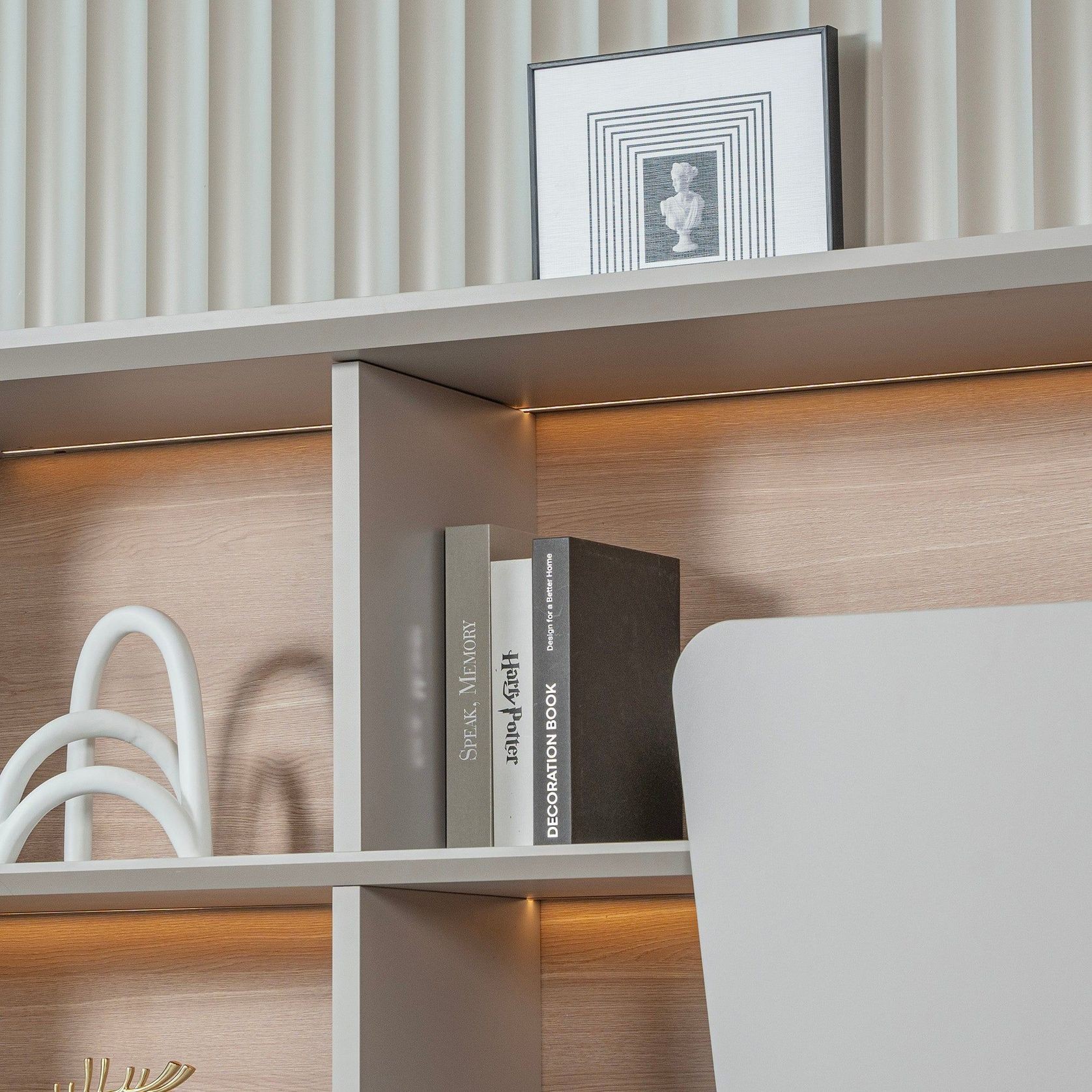 SEVANI Display Wall Unit - 240cm - Oak gallery detail image