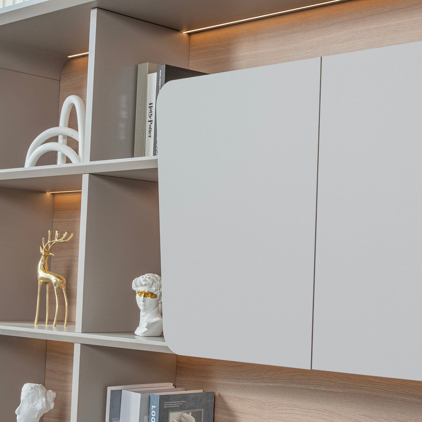 SEVANI Display Wall Unit - 240cm - Oak gallery detail image
