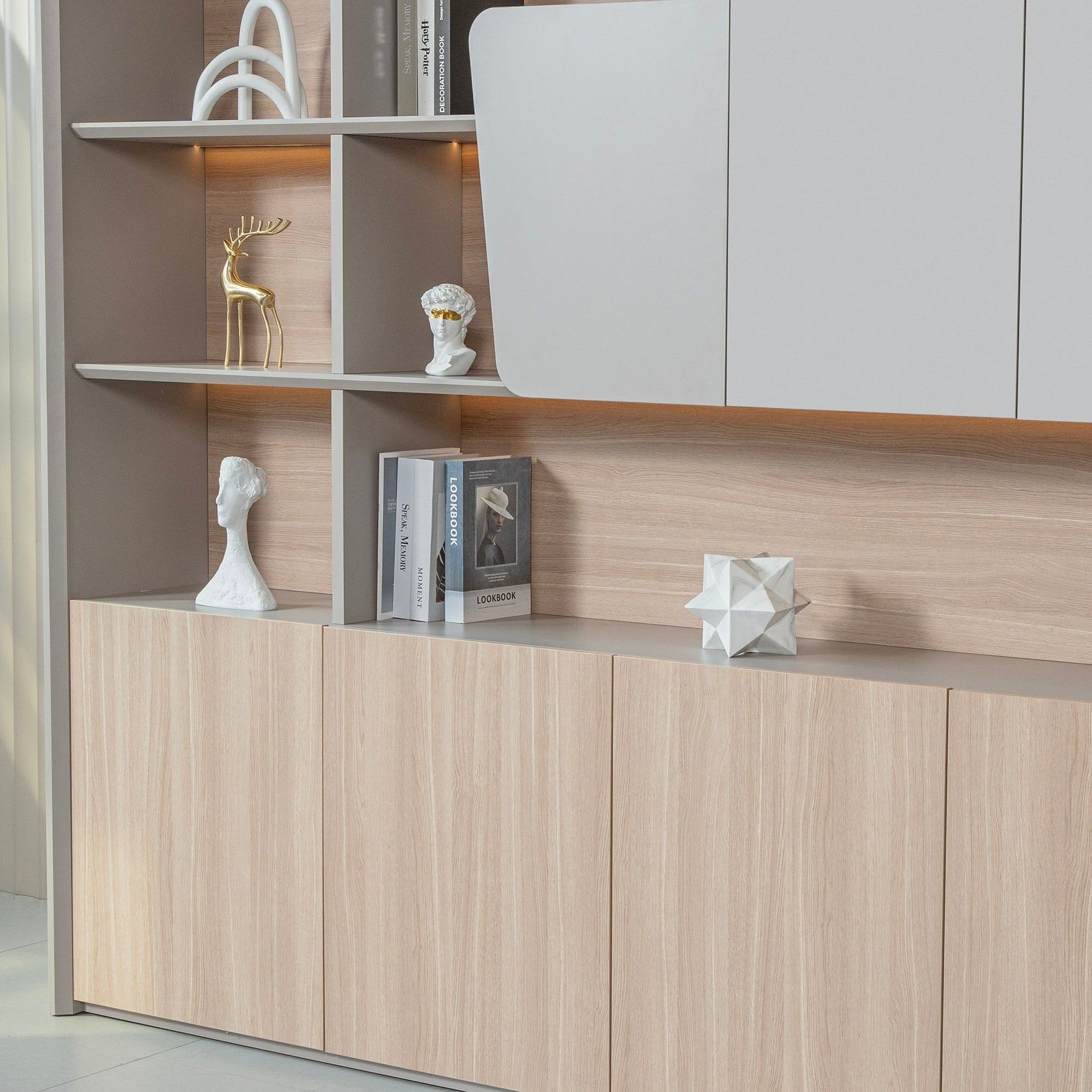 SEVANI Display Wall Unit - 240cm - Oak gallery detail image