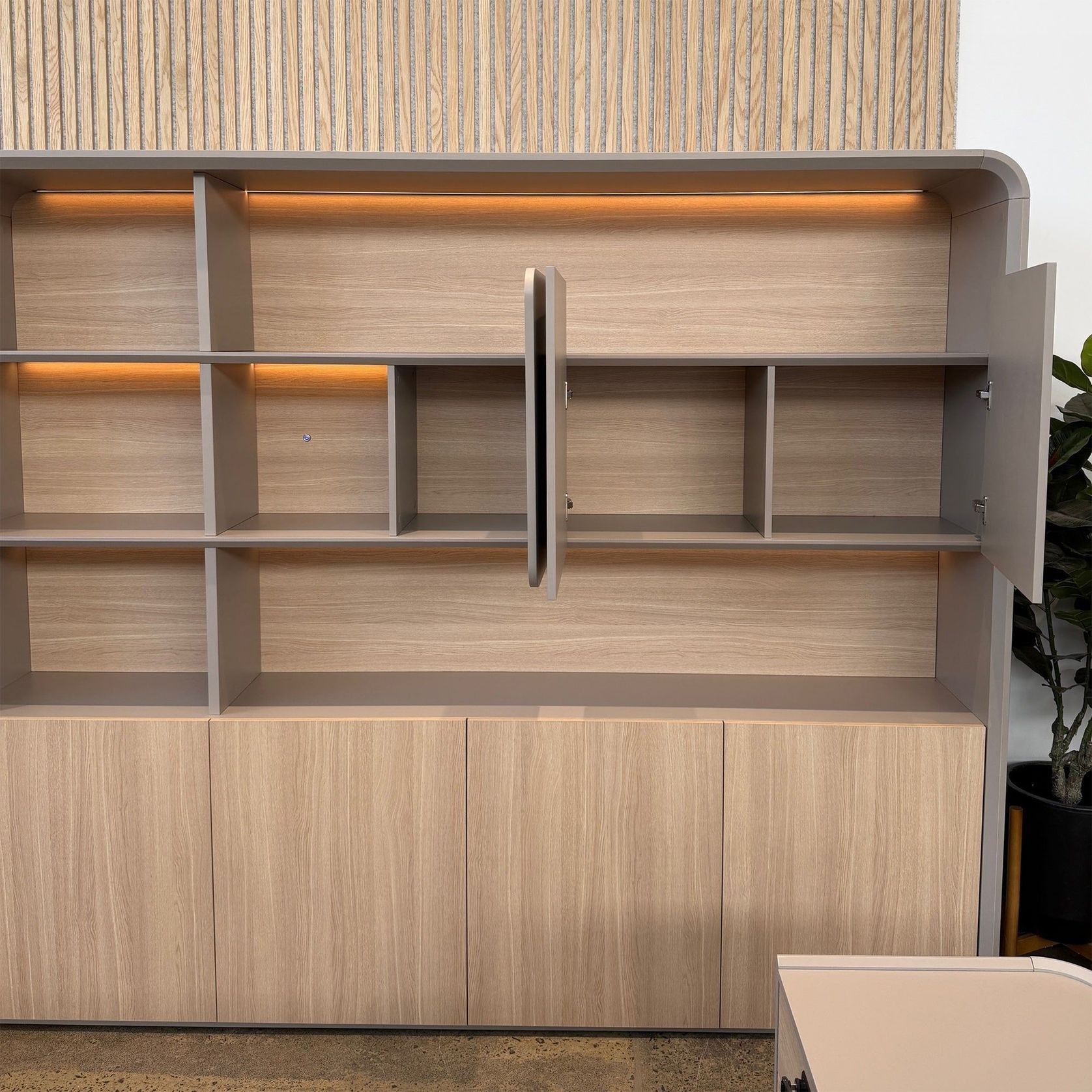 SEVANI Display Wall Unit - 240cm - Oak gallery detail image