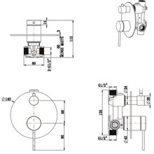 Mica Shower Mixer Diverter | 1P | Trim Kit Only gallery detail image