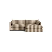 Sidney Slipcover 4 Seater Chaise Sofa - Marnie Coconut Stripe gallery detail image