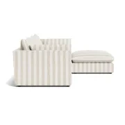Sidney Slipcover 5 Seater Chaise Sofa - Marnie Sand Stripe gallery detail image