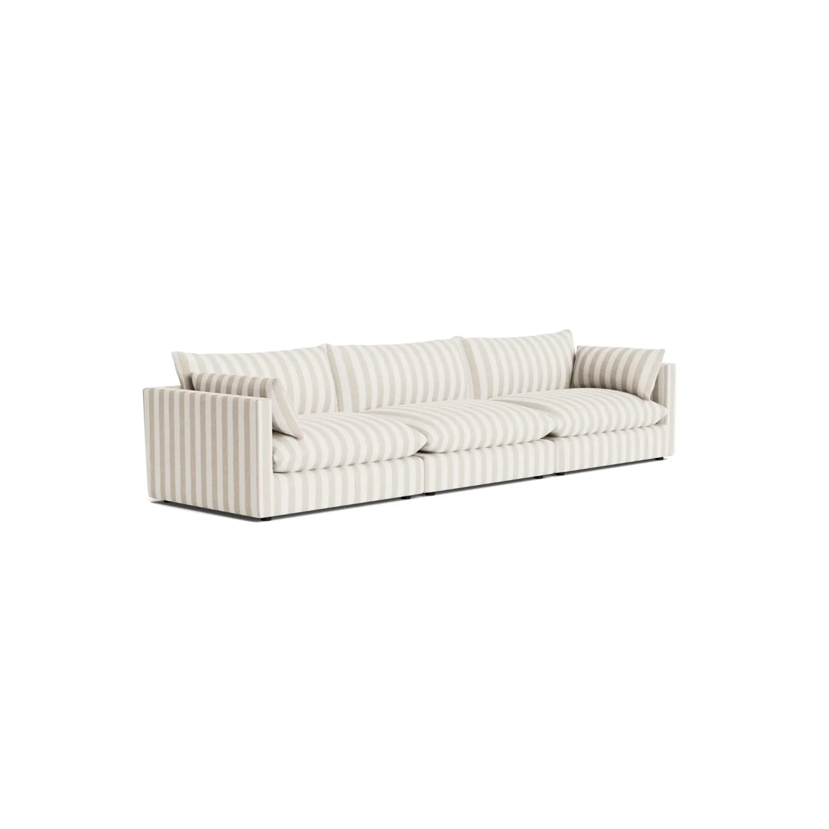 Sidney Slipcover 5 Seater Sofa - Marnie Sand Stripe gallery detail image