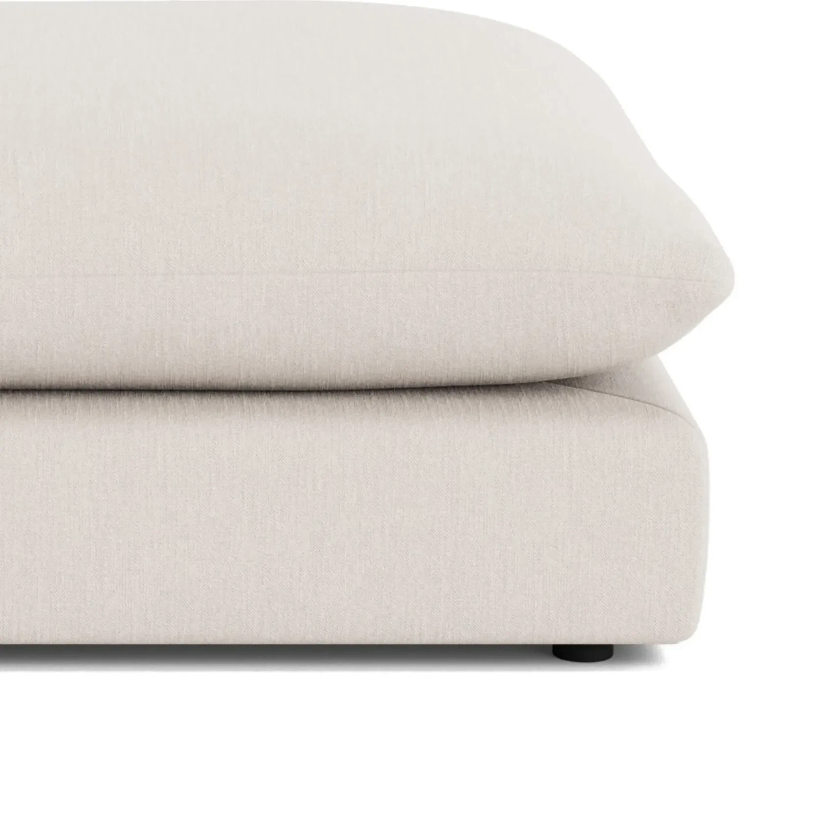 Sidney Slipcover Ottoman Fabric - Silex Off White gallery detail image