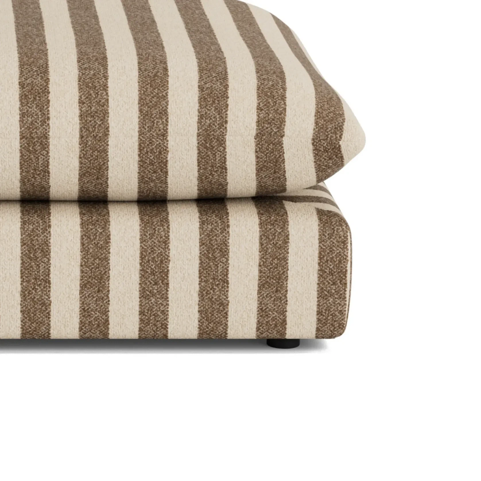 Sidney Slipcover Ottoman - Marnie Coconut Stripe gallery detail image