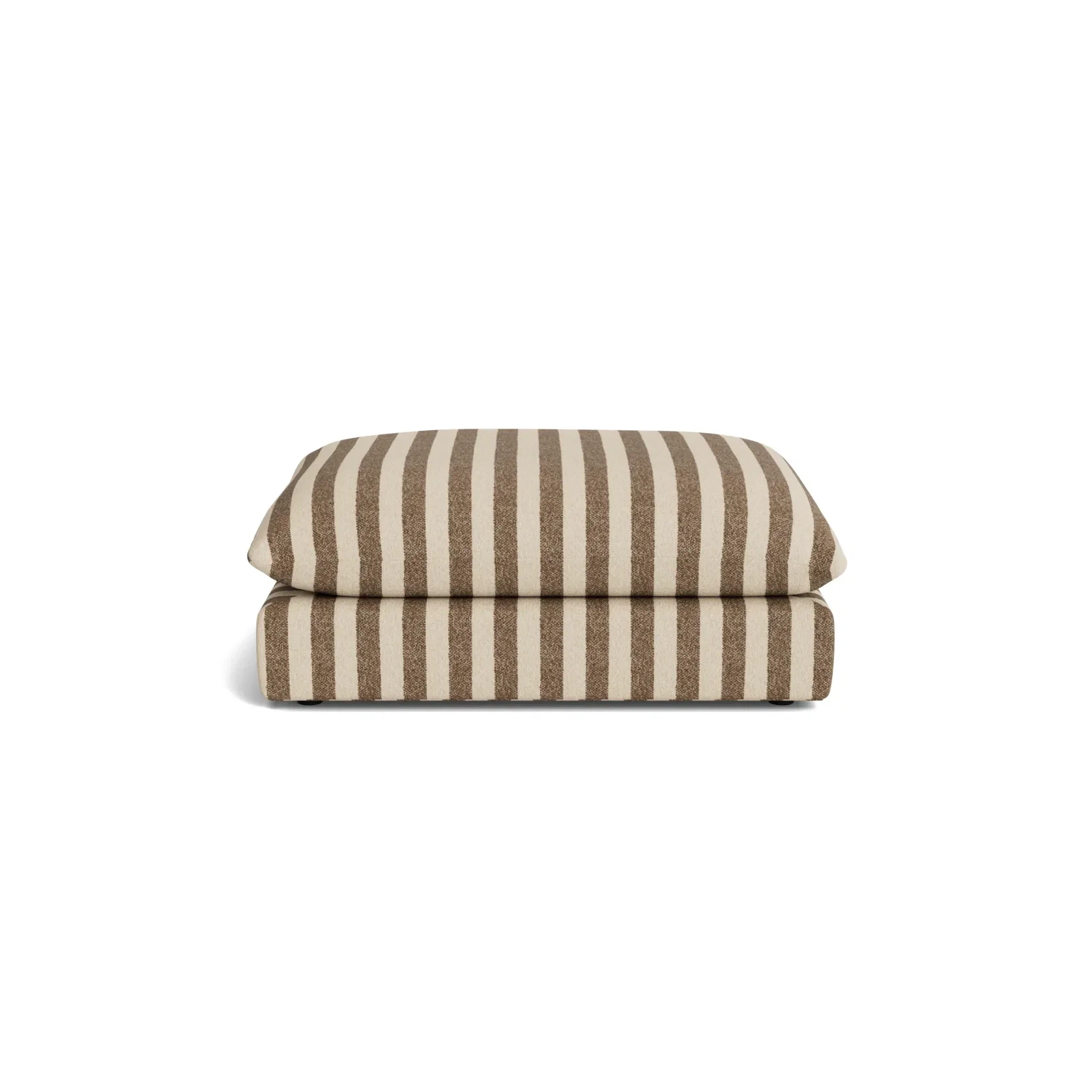 Sidney Slipcover Ottoman - Marnie Coconut Stripe gallery detail image