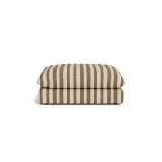 Sidney Slipcover Ottoman - Marnie Coconut Stripe gallery detail image