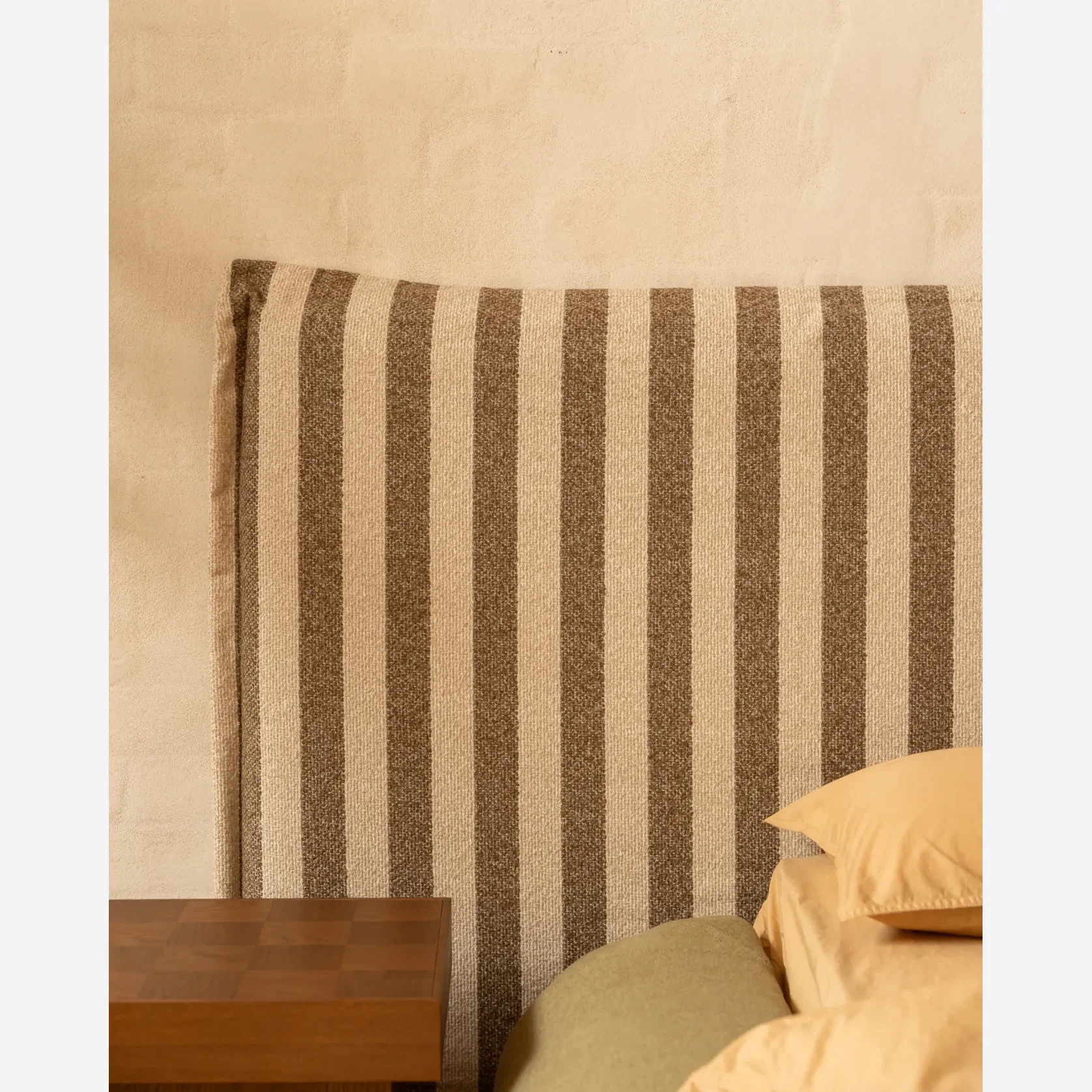 Sidney Slipcover Bed Head 270cm - Marnie Coconut Stripe gallery detail image