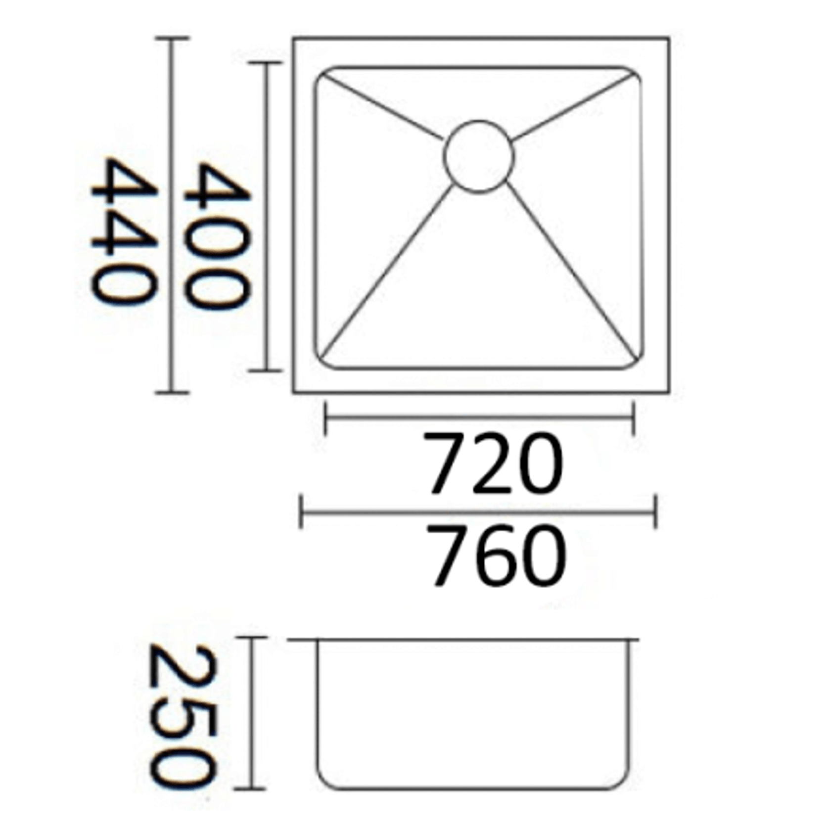 Luminare Sink 760 x 440mm | Single Bowl gallery detail image