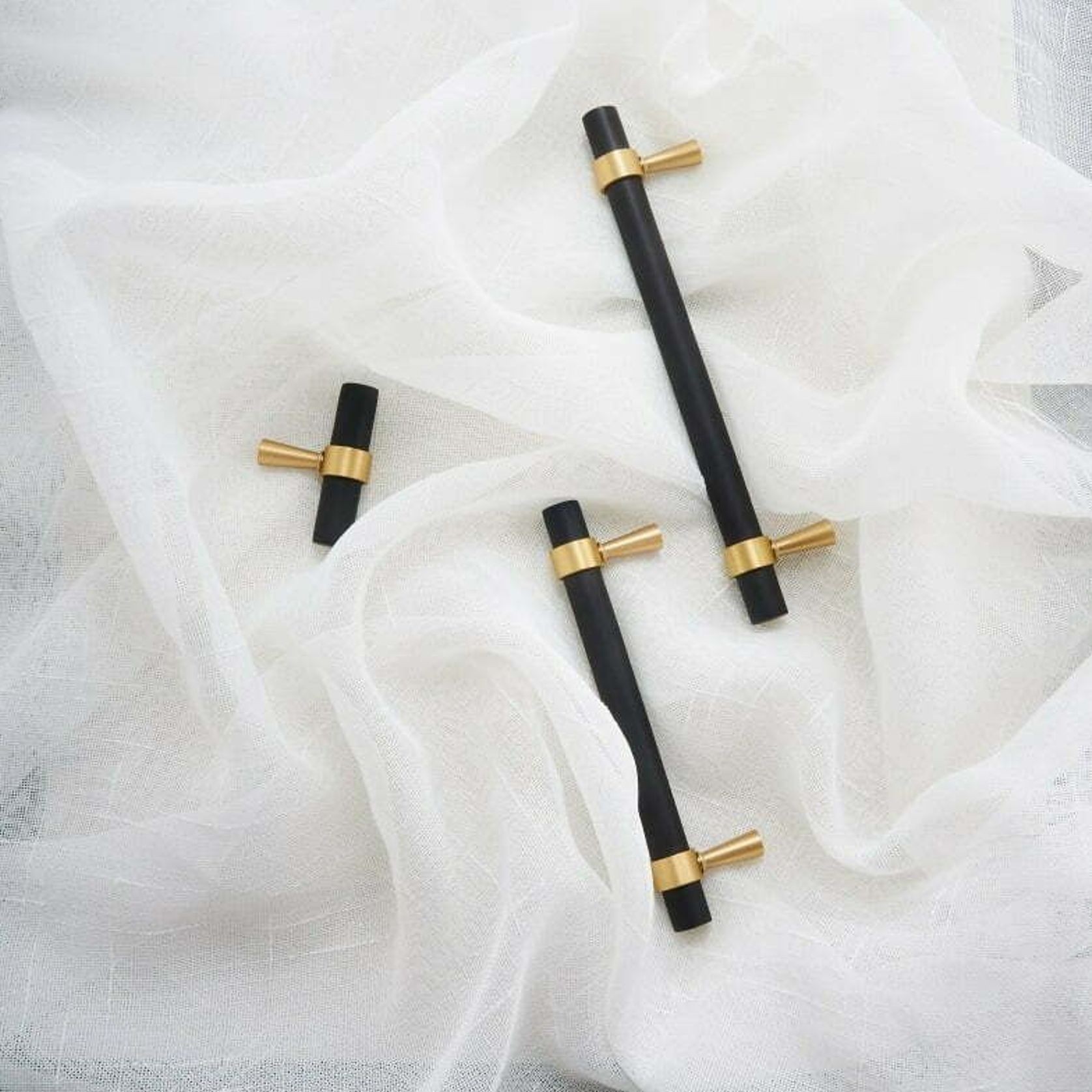 Byron Bay Black and Brass Pull Handles gallery detail image
