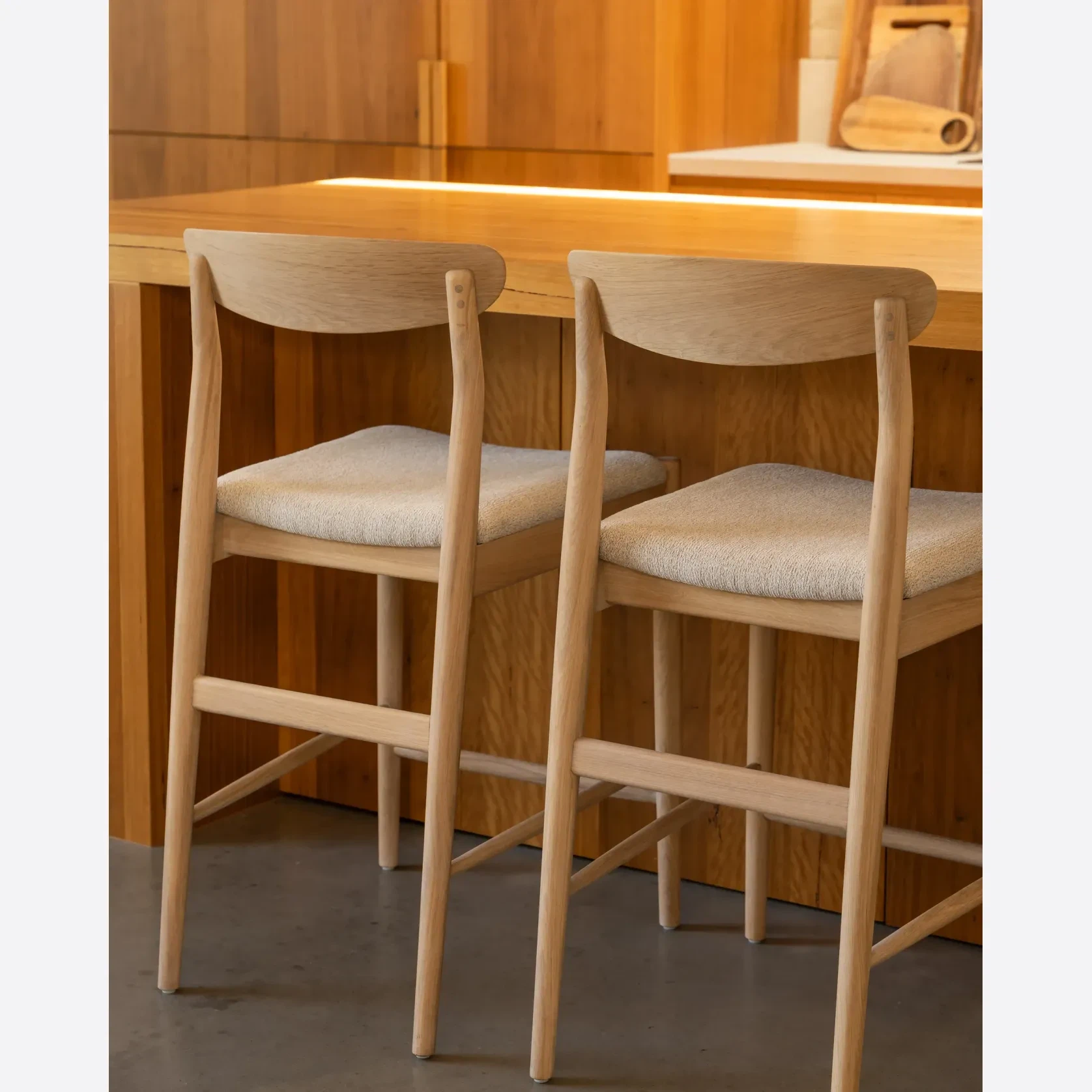 Henri Bar Stool 65cm - Oak / Tate Biscotti gallery detail image