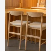 Henri Bar Stool 65cm - Oak / Tate Biscotti gallery detail image