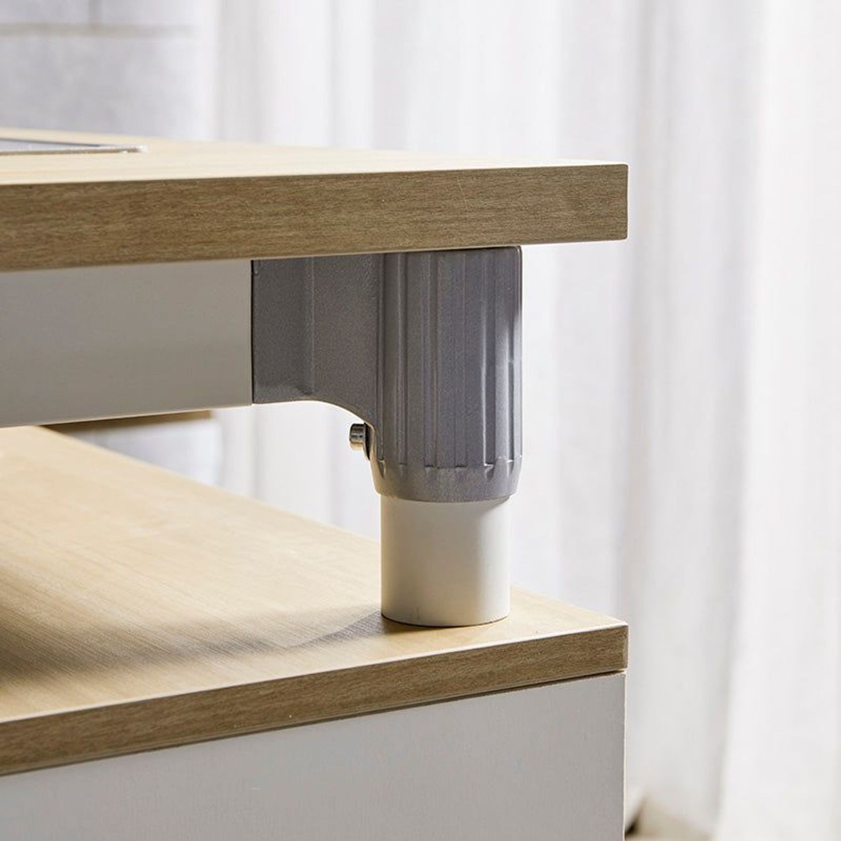 RAVEN SINGLE Workstation 160-180/100cm - Natural White gallery detail image