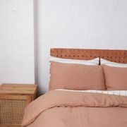 Saalena Leather and Teak Bedhead gallery detail image