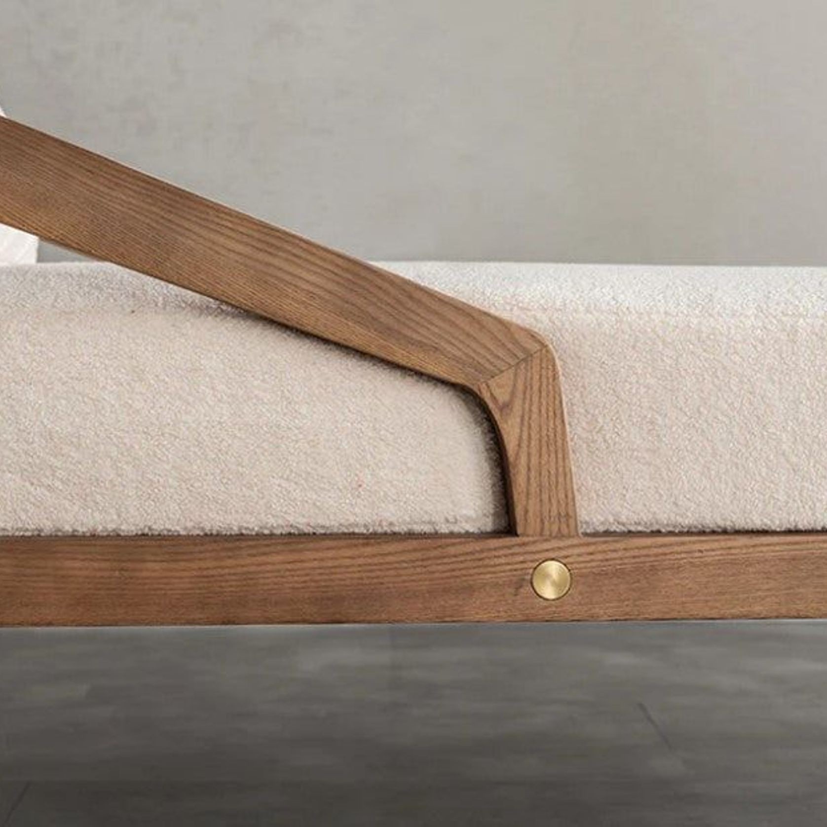 Ella Boucle Upholstered Mid-Century Chaise gallery detail image