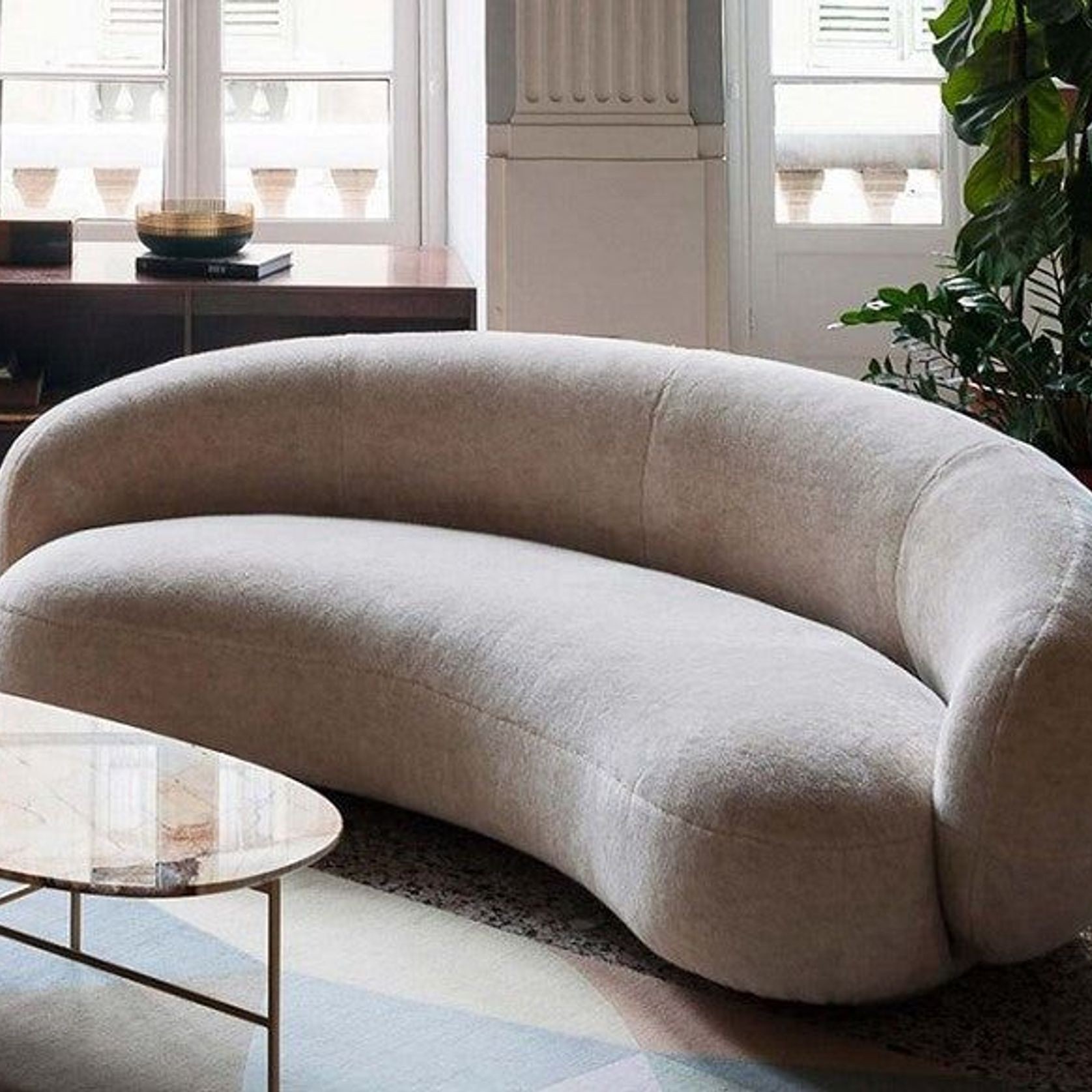 Curv Boucle Fabric Sofa gallery detail image