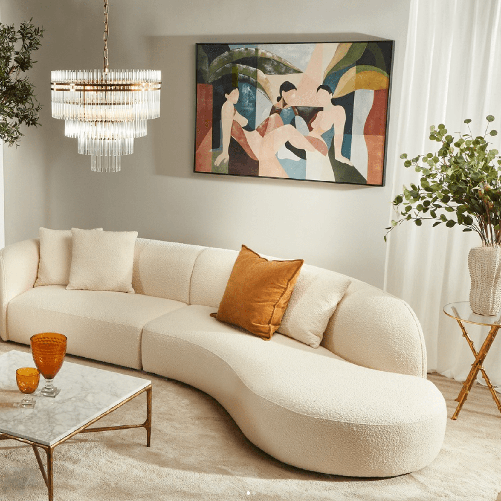 Curvar Boucle Fabric Sofa gallery detail image