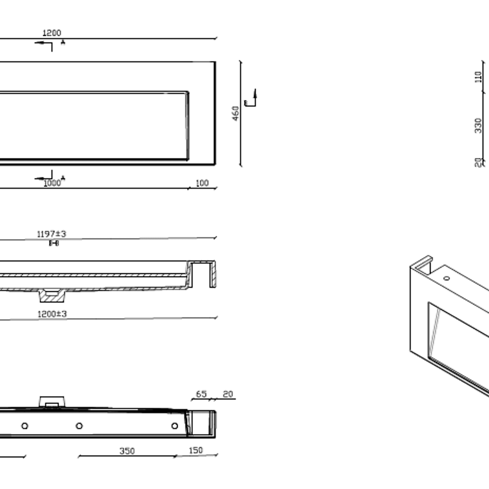 The Ramp Basin - Ramp C100 1200mm gallery detail image