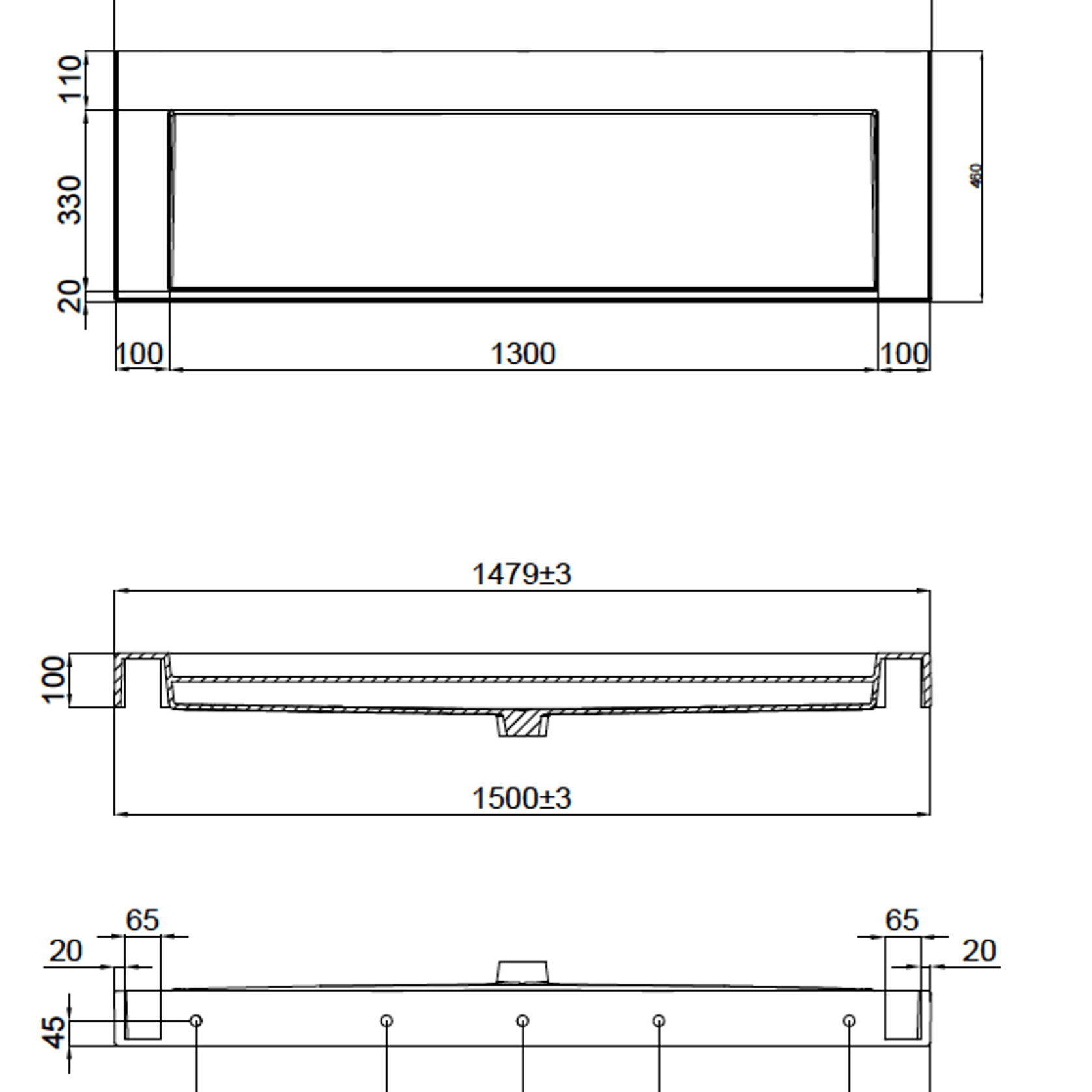 The Ramp Basin - Ramp C100 1500mm gallery detail image