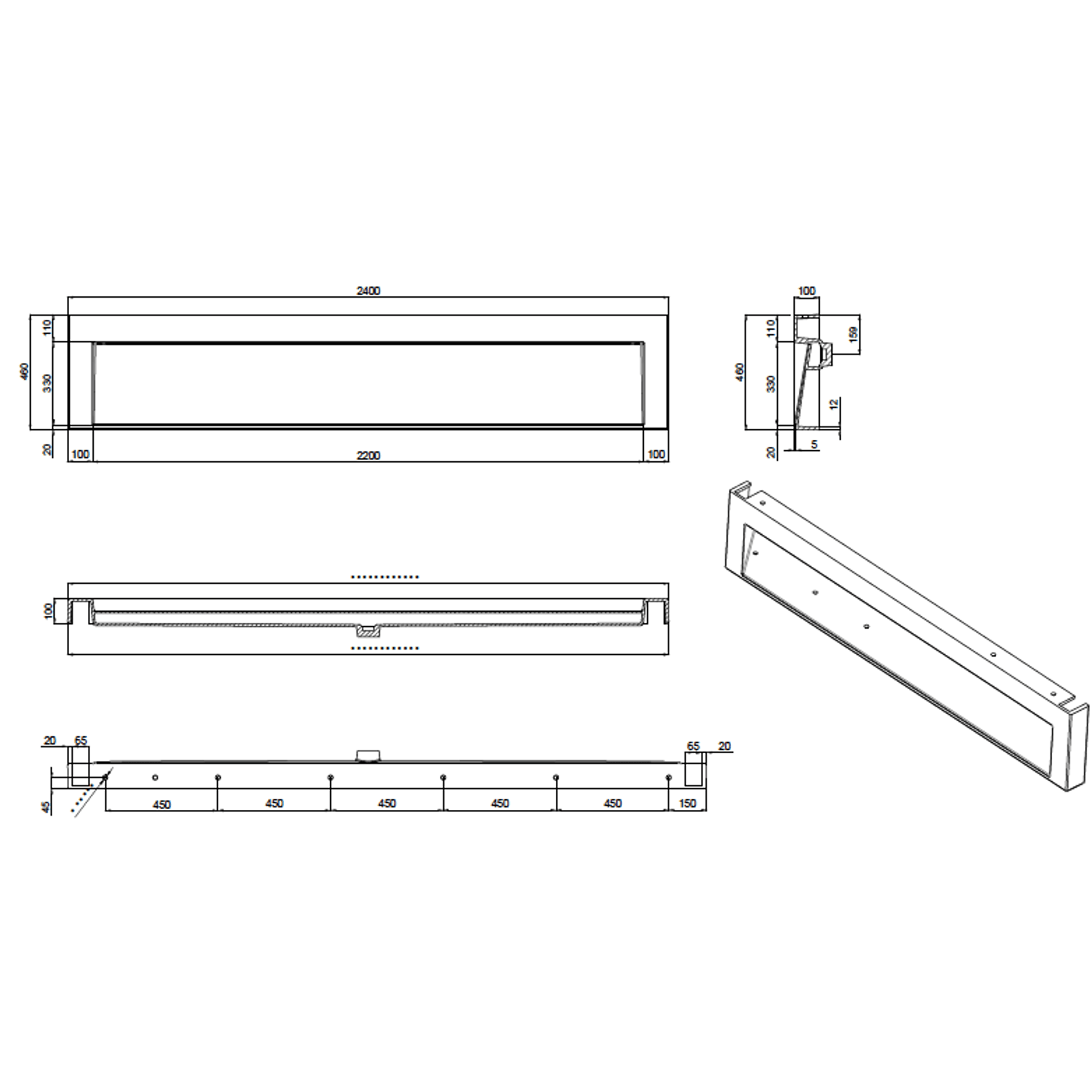 The Ramp Basin - Ramp C100 2400mm gallery detail image