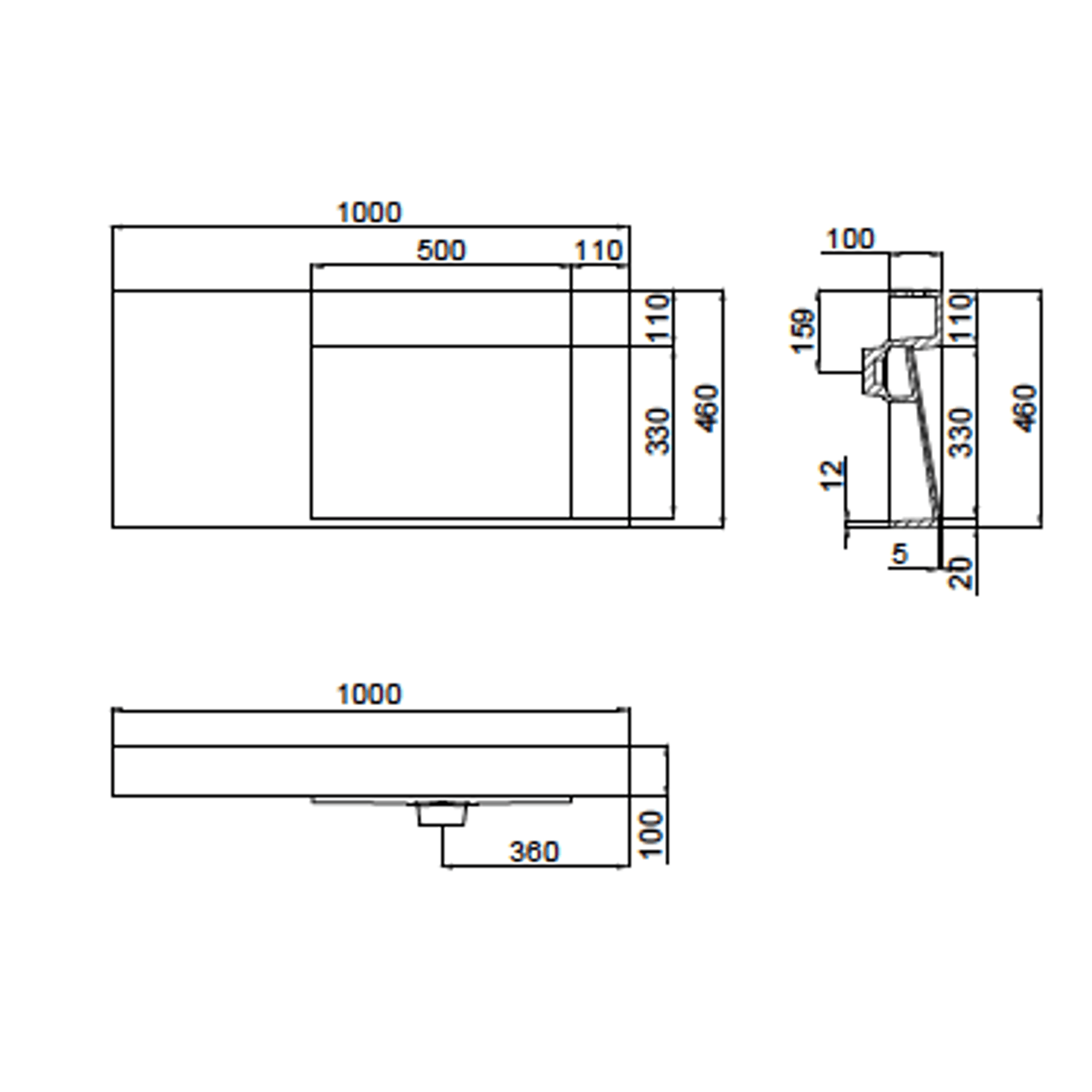 The Ramp Basin - Ramp C100-b 1000mm Right gallery detail image