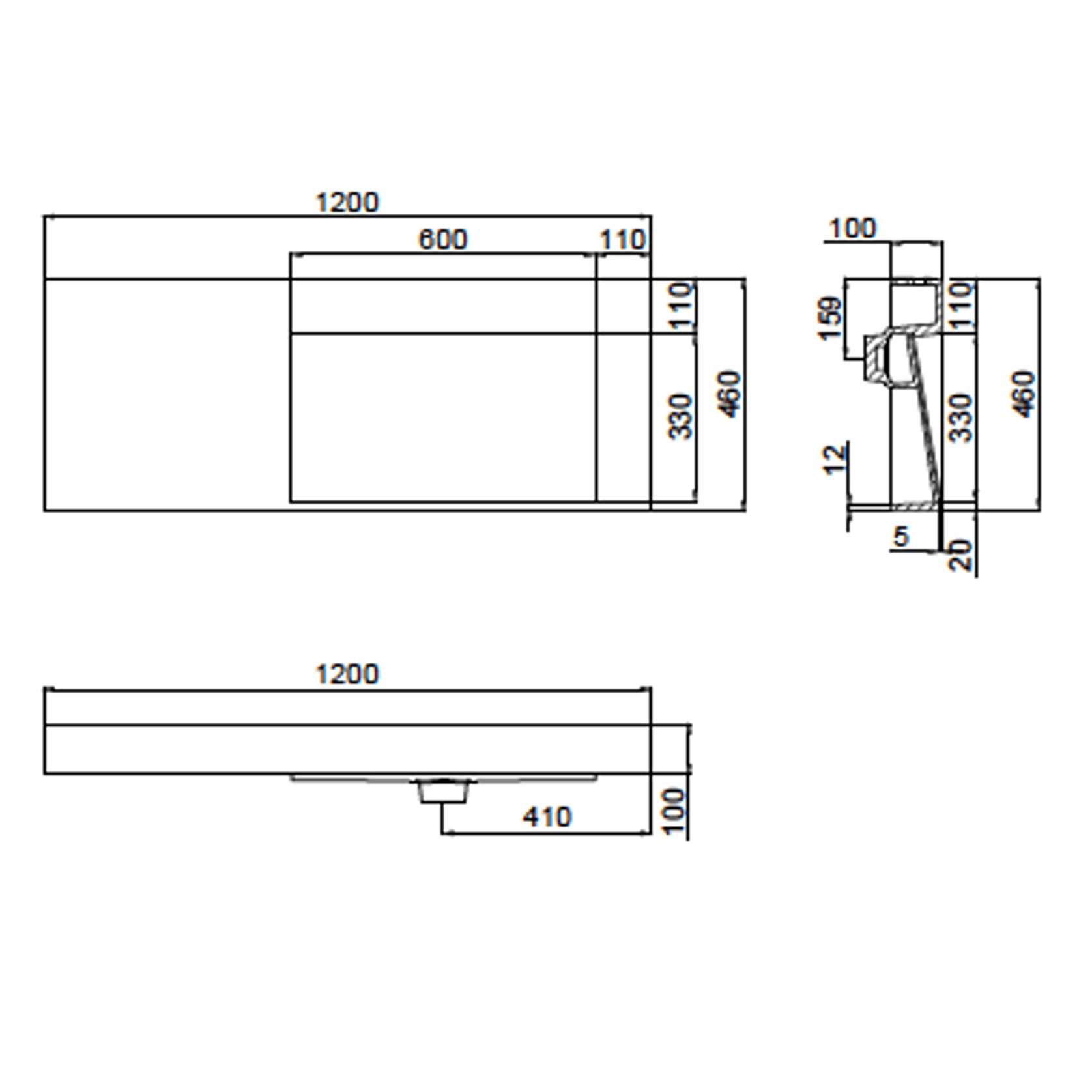 The Ramp Basin - Ramp C100-b 1200mm Right gallery detail image