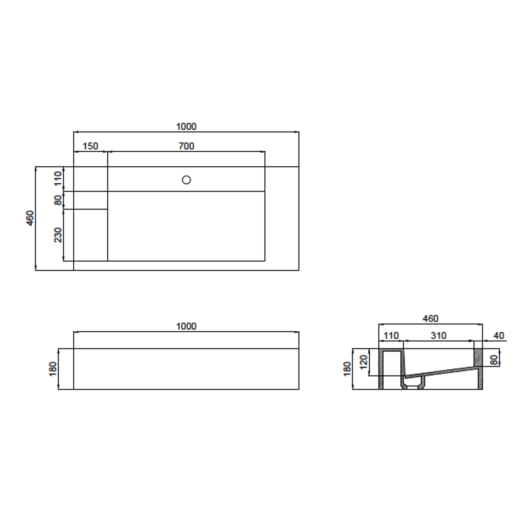 The Ramp Trough 180 1000 - Basin gallery detail image
