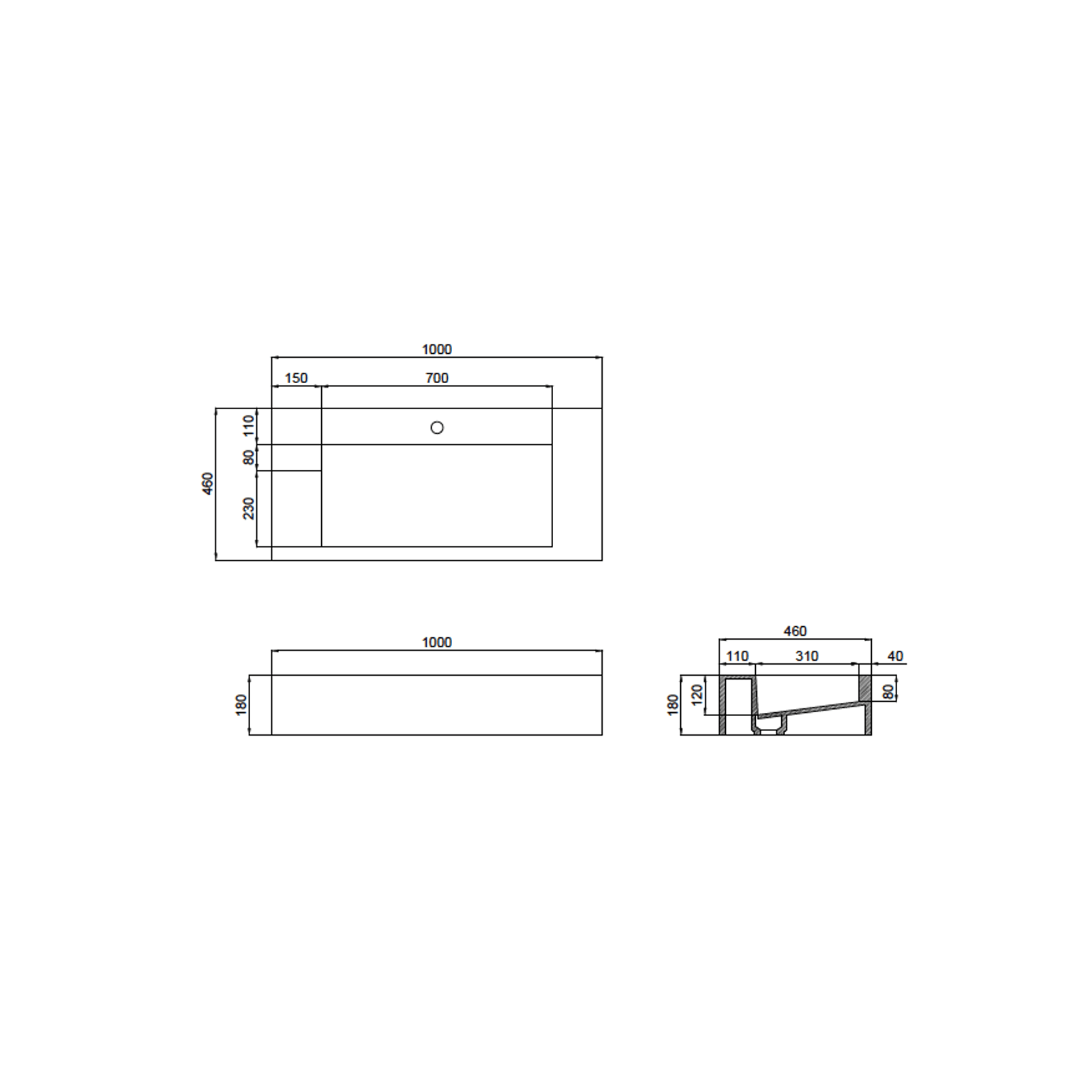 The Ramp Trough 180 1000 - Basin gallery detail image