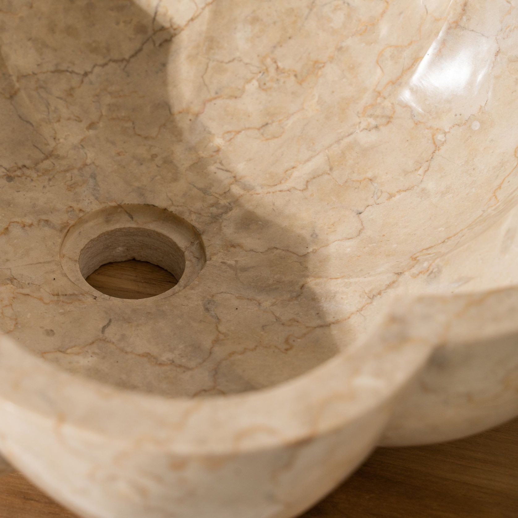 Seren Travertine Petal Basin gallery detail image